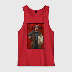 Майка мужская хлопок Postal - petition, цвет: красный