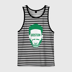 Майка мужская хлопок Boston Tatum, цвет: черная тельняшка