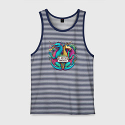 Майка мужская хлопок Я просто фантастика, цвет: синяя тельняшка