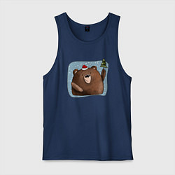 Мужская майка Медведь и елка