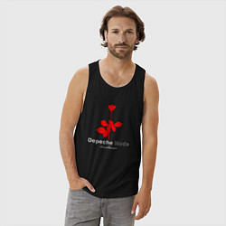 Майка мужская хлопок Depeche Mode - Violator rose logo, цвет: черный — фото 2