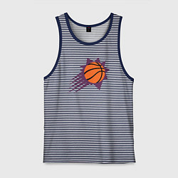 Майка мужская хлопок Phoehix Suns game, цвет: синяя тельняшка
