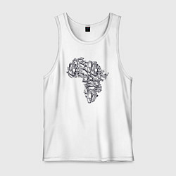 Майка мужская хлопок Africa vibe, цвет: белый