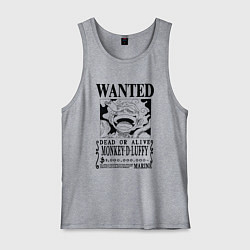 Майка мужская хлопок Листовка Луффи 5 гир йонко One Piece, цвет: меланж