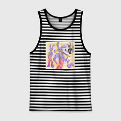 Майка мужская хлопок Джекс Удивительный цифровой цирк, цвет: черная тельняшка