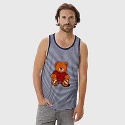 Майка мужская хлопок Мишка из СССР, цвет: синяя тельняшка — фото 2