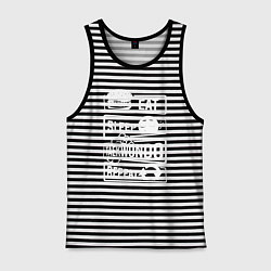 Майка мужская хлопок Еда сон тхэквондо, цвет: черная тельняшка