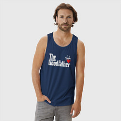 Майка мужская хлопок The godfather love, цвет: тёмно-синий — фото 2