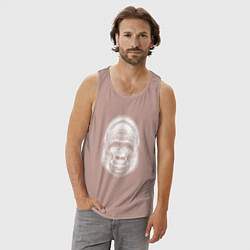 Майка мужская хлопок Морда веселой гориллы, цвет: пыльно-розовый — фото 2