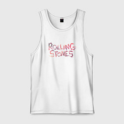 Майка мужская хлопок The Rolling Stones - logo, цвет: белый