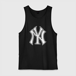 Майка мужская хлопок New York yankees - baseball logo, цвет: черный