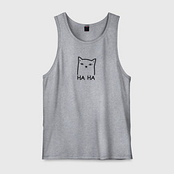 Мужская майка Cat ha ha black