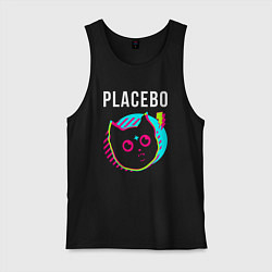 Майка мужская хлопок Placebo rock star cat, цвет: черный