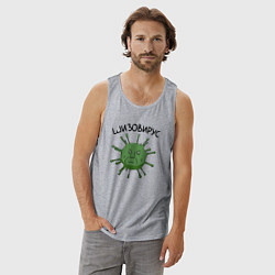 Майка мужская хлопок Шизовирус, цвет: меланж — фото 2