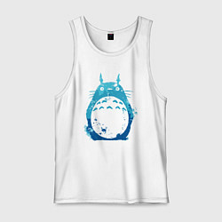 Майка мужская хлопок Blue Totoro, цвет: белый