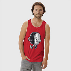 Майка мужская хлопок Человек барабан, цвет: красный — фото 2