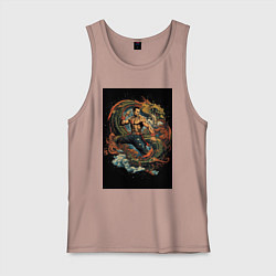 Мужская майка Муай Тай боец и зеленый дракон