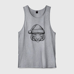 Мужская майка Голова новогоднего тигра