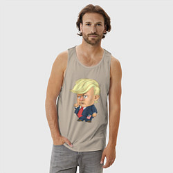 Майка мужская хлопок Мистер Трамп, цвет: миндальный — фото 2