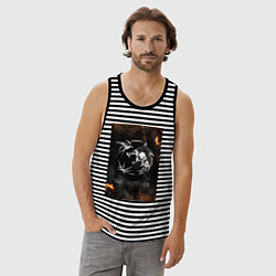 Майка мужская хлопок The Witcher - Logo, цвет: черная тельняшка — фото 2