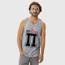 Майка мужская хлопок Пётр - человек с большой буквы, цвет: меланж — фото 2