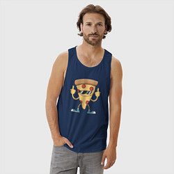 Майка мужская хлопок Pizza fuck, цвет: тёмно-синий — фото 2