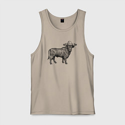 Мужская майка Бык в новогодней шапке