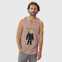 Майка мужская хлопок Симпсоны ведьмак - прикол, цвет: пыльно-розовый — фото 2