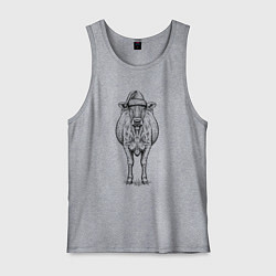 Мужская майка Новогодняя корова анфас