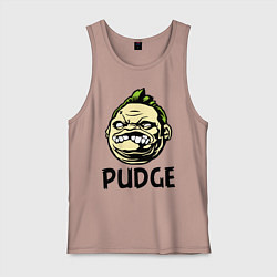Майка мужская хлопок Pudge Face, цвет: пыльно-розовый