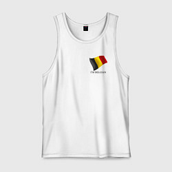 Майка мужская хлопок Im Belgian - motto, цвет: белый