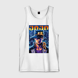 Майка мужская хлопок Jojo - Jotaro Kujo ai art, цвет: белый