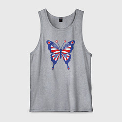 Майка мужская хлопок USA butterfly, цвет: меланж