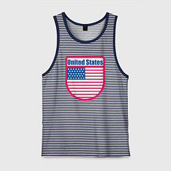 Майка мужская хлопок United States, цвет: синяя тельняшка