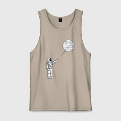 Майка мужская хлопок Space balloon, цвет: миндальный