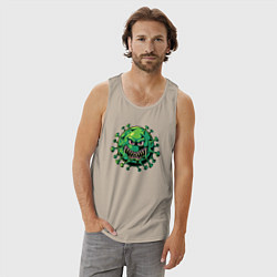 Майка мужская хлопок Злой вирус, цвет: миндальный — фото 2