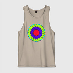 Майка мужская хлопок Неоновое колесо, цвет: миндальный