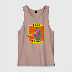Майка мужская хлопок Время джаза, цвет: пыльно-розовый