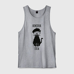 Мужская майка Bonjour ёпта кот в очках