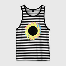 Майка мужская хлопок Простая червоточина, цвет: черная тельняшка