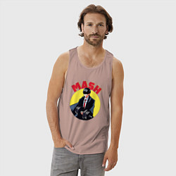 Майка мужская хлопок Мэш Бёрндэд, цвет: пыльно-розовый — фото 2