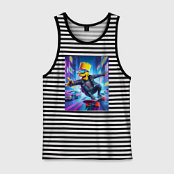 Мужская майка Барт Симпсон на скейтборде - нейросеть