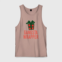 Майка мужская хлопок Gangsta wrapper, цвет: пыльно-розовый