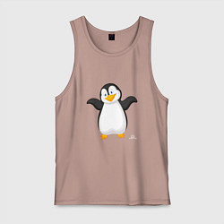 Майка мужская хлопок Веселый пингвин красивый, цвет: пыльно-розовый