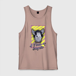 Майка мужская хлопок A flock of seagulls band, цвет: пыльно-розовый