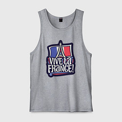 Майка мужская хлопок Viva la France, цвет: меланж