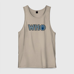 Майка мужская хлопок Tardis who, цвет: миндальный
