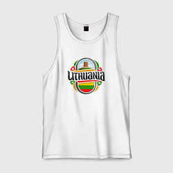 Майка мужская хлопок Lithuania, цвет: белый