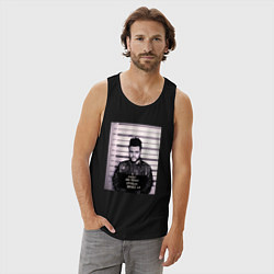 Майка мужская хлопок Викенд арестован, цвет: черный — фото 2