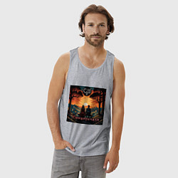 Майка мужская хлопок Романтичная - Скелеты в шкафу, цвет: меланж — фото 2